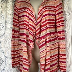 Chico's | Red and Pink Cardigan Sweater Open Front Design | Chicos US Size M